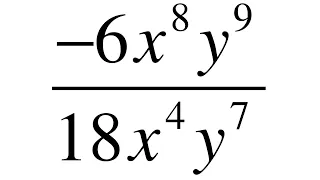 División Algebraica (-6x8y9)/(18x4y7)