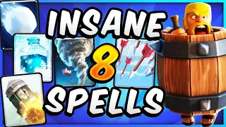 WINNING with ONLY SPELLS?! 8 SPELLS DECK in CLASH ROYALE!