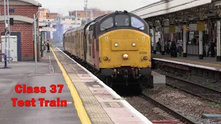 Taunton Railway Station Featuring the test train with class 37 locomotives