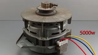 Turn a Washing Machine Motor At Home into a 240v 5000w Generator