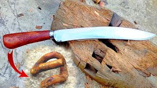 Making a Knife From An Old  Rusted Railroad Clips ( part-2)