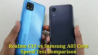 Samsung Galaxy A03 Core vs Realme c11 2021 Speed Test