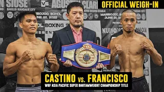Jhunrille Castino Vs. Jeffrey Francisco Official Weigh-In