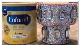 Trash To Treasure Take This Enfamil Can To Glam DIY Candle Holder.