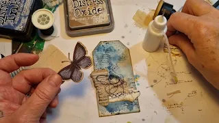 Making winter tags for in the winter junk journal