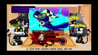 Murder drone characters+special guest react to hazbin hotel and helluva boss music videos part2