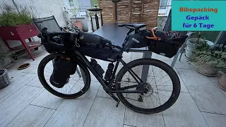 Gepäck für 6 Tage Bikepacking mit Zelt