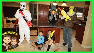 FORTNITE SKINS 1V1 In Real Life | FORTNITE NERF BATTLE | D&D SQUAD BATTLES