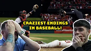 Craziest Endings In Baseball History! British Father and Son Reacts!