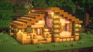 Minecraft | How to Build a Simple Survival House | Starter Cherry House
