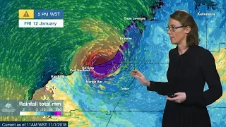 ⚠Weather Update: Tropical cyclone Joyce, Western Australia, 11 January 2018