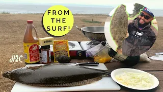 Surf Caught Halibut Catch and Cook Fish Fried Rice