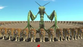 Giant Praying Mantis vs 100 Tigers And 100 Tiger vs all unit