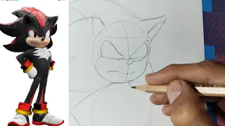 how to draw Shadow the hedgehog // From sonic 2 outline tutorial