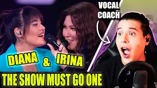 DIANA ANKUDINOVA & IRINA  "The Show Must Go One" | Vocal Coach ARGENTINO | Reacción | Ema Arias