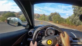 Ferrari 812 Superfast V12 POV Canyon Drive (3D Audio)(ASMR)