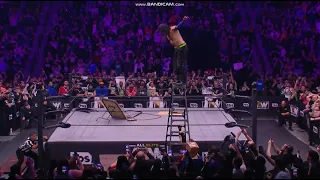 Jeff Hardy swanton bomb on Blade off ladder through 2 tables