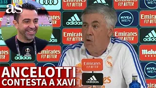 ANCELOTTI CONTESTA a XAVI sobre el ESTILO e HISTORIA: hay halago a SIMEONE | Diario As