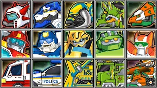 Rescue Bots Hero + Dino Robot Corps - Ankylosaurus/T-Rex Cops/Stegosaurus/Triceratops/Microceratus