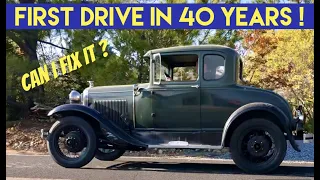 1930 Ford Model A FIRST DRIVE in 40 years! Gandalf the Green Coupe