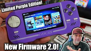 Evercade Retro Handheld Limited Purple Edition With NEW Firmware 2.0! NEW User Interface & Options!