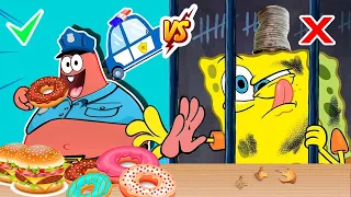 🚔🚨Police Officer Patrick vs Prisoner SpongeBob | MUKBANG ANIMATION | SPONGEBOB ANIMATION |