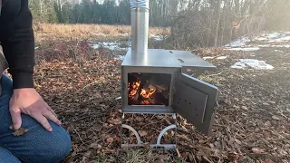 Breaking In my Kni-Co Trekker Hot Tent Stove