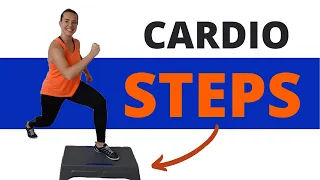 30 Minute Low Impact Steps Aerobic Workout – Fun and Fat Burning Cardio Step Exercises - No Jumping