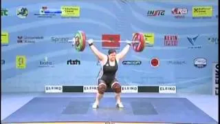 Women  75 kg snatch European Weightlifting Championships Tirana 2013