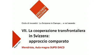 La cooperazione transfrontaliera in Svizzera: approccio comparato