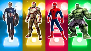 Tiles Hop SuperHero, Captain America vs IronMan vs SpiderMan vs Hulk