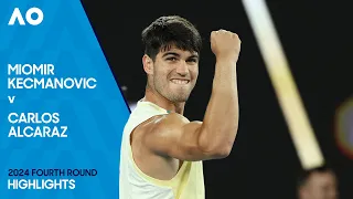 Miomir Kecmanovic v Carlos Alcaraz Highlights | Australian Open 2024 Fourth Round