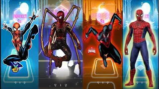 Spider Gwen vs Spider Man No Way Home vs Black Spider man vs Spiderman in Tiles Hop EDM Rush
