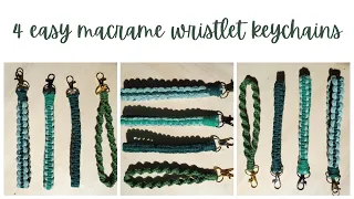 DIY 4 Macrame Keychain Tutorial | Easy Macrame Keychain for Total Beginner. Macrame wristlets