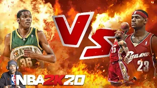 NBA 2K20 THROWBACK EDITION!! LEBRON JAMES vs KEVIN DURANT