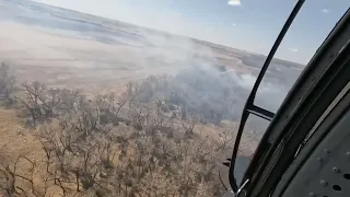 Watch: UH-60 Black Hawk helicopter drops water on the Road 702 fire