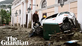 Italy: footage shows aftermath of landslide on Ischia