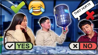 Who knows me better challenge! LIL BRO VS GF 🥊 **WRONG=WATER JUG HIT**