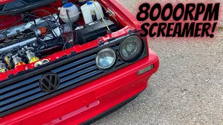 2.2L ABF + THROTTLES! Volkswagen Mk1 Golf Review! *SOUNDS EPIC*