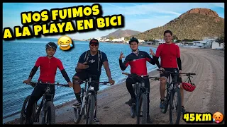 NOS FUIMOS A LA PLAYA 🏖 EN BICI CON LOS PANAS || 45KM🥵