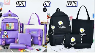 LISA OR LENA (CUTE OR NORMAL SCHOOL SUPPLIES)🥰💜#lisaorlena#trending #viral