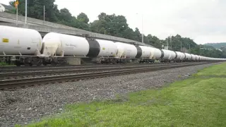 NS SD70M #2720 & D9-44CW # 9760 depart Rochester, PA with empty Bakken Oil Can train North