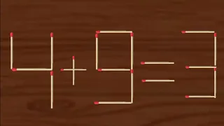 Move only 1 stick to make the equation correct | Matchstick puzzle 4+9=3