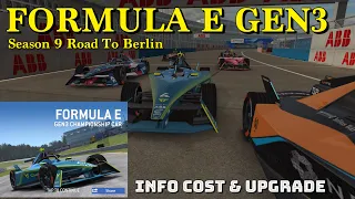 Formula e Gen3 Season 9 - Road To Berlin - Total Cost & Required PR - Real Racing 3