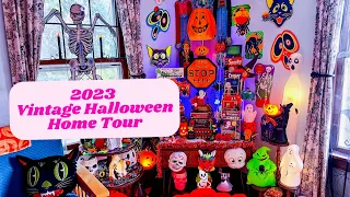 Vintage Halloween Huge collection Home Tour 2023 Thrifted Antique Retro Homegoods Michaels decor