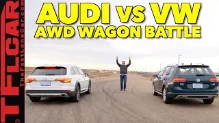 2018 VW Alltrack vs Audi Allroad Drag Race and Gold Mine Hill Mashup Review