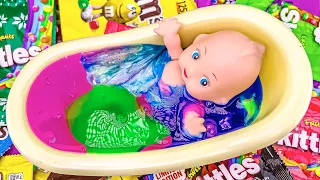 Satisfying ASMR Video l How To Make Glitter Slime Smoothie Mixing with Space Bathtub | Funy Pony TV