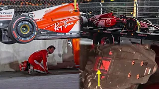 Moment Carlos Sainz hit the man hole cover at #LasVegasGP FP1 Session | "Manhole Gate"