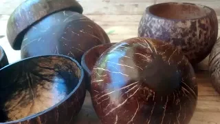 How to Make Coconut Shell Bowl or Dish - Simple #DIY