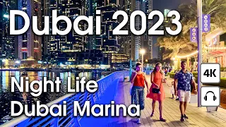 Dubai 🇦🇪 Amazing Dubai Marina, Night Life [ 4K ] Walking Tour